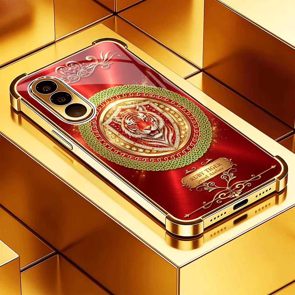 Pc Case Tempered Glass - Tiger Head Classic Red Pattern Tempered