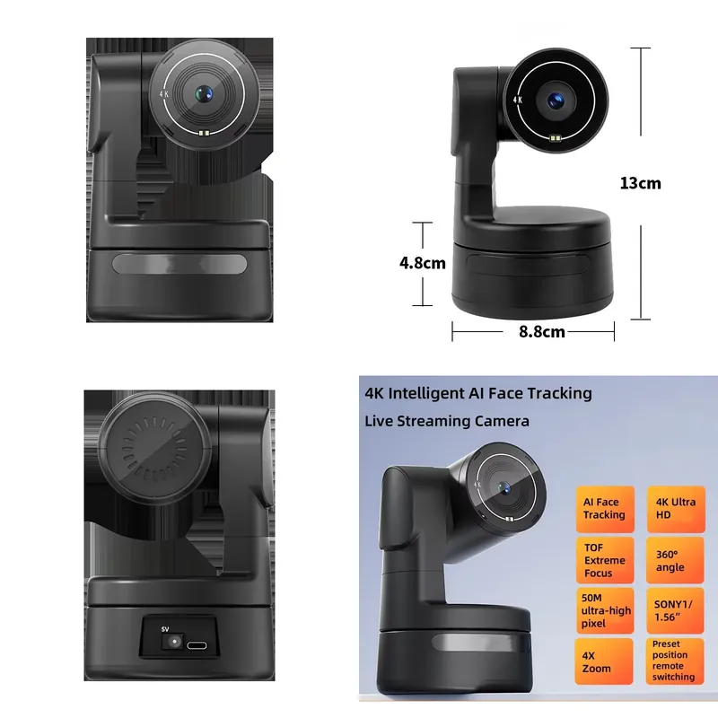 Webcam 4K - Tiny 4K PTZ Webcam For PC,