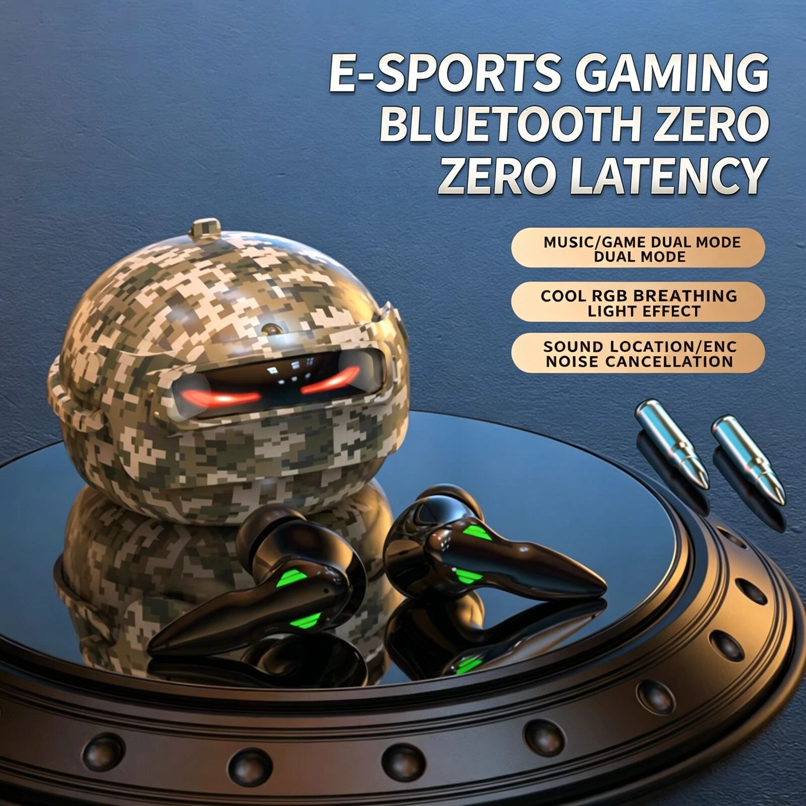 Pc Gaming Earbuds - Helmet Style Gaming Wireless Earbuds 45ms