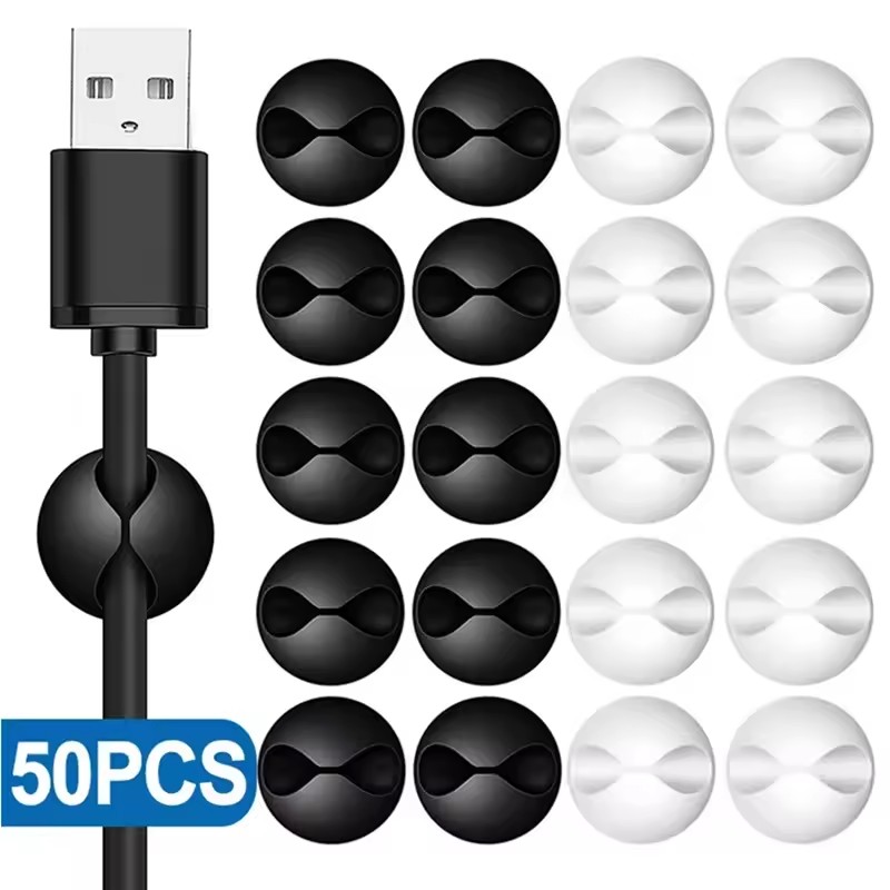 Headset Stand - 5/50Pcs Desktop Wall Cable Clips Wire