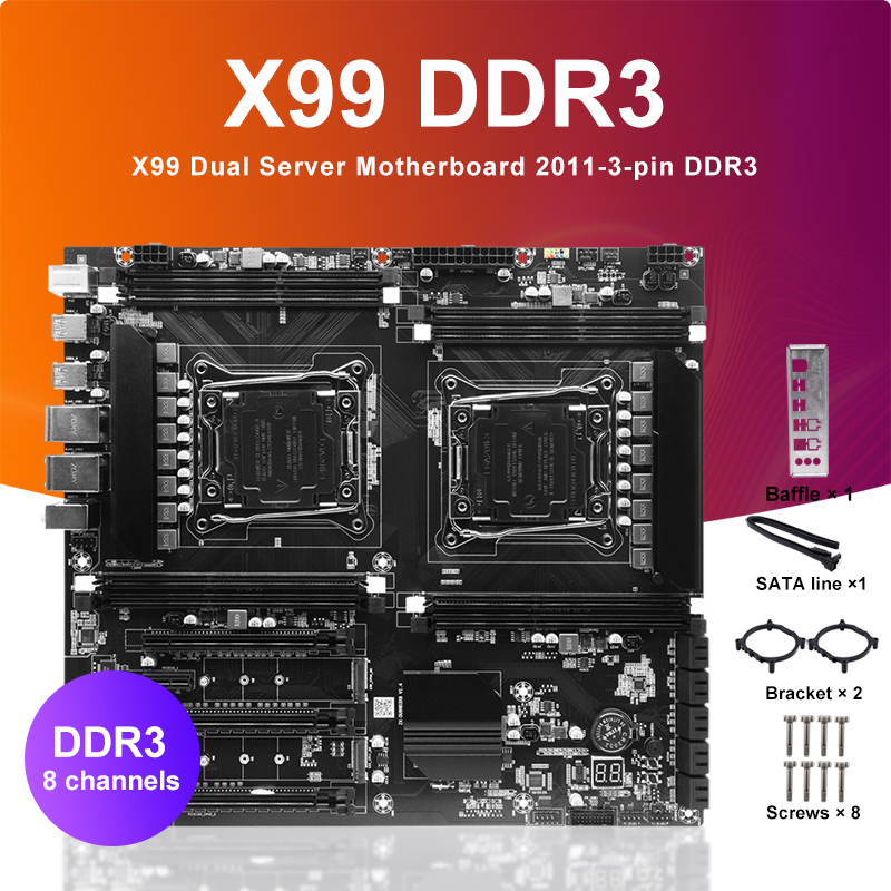 Pc Gaming Cpu - X99 Dual-socket Cpu Motherboard Lga2011-3 8xddr3
