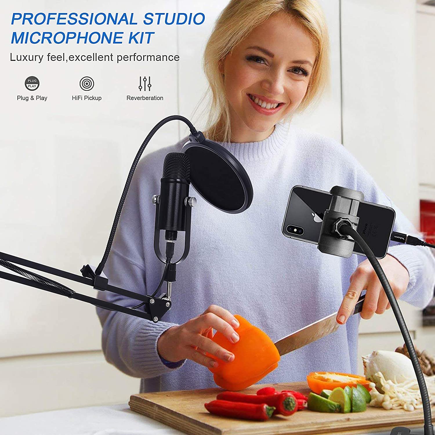 BM86 USB Condenser Microphone  - Pc Gaming Youtube ulasan dan harga
