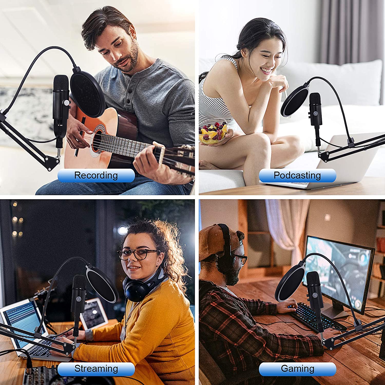 BM86 USB Condenser Microphone  - Pc Gaming Youtube ulasan dan harga