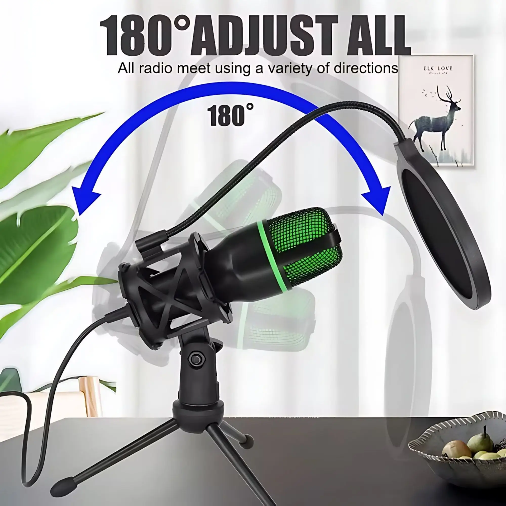 Professional USB Condenser Mic - Pc Gaming Youtube ulasan dan harga