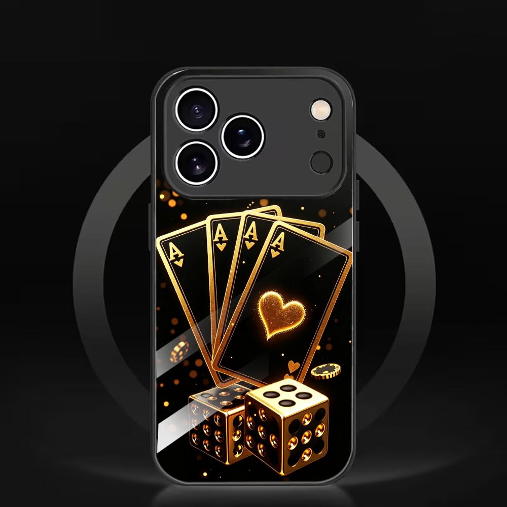 Golden playing card dice Tempe - Pc Case Tempered Glass ulasan dan harga