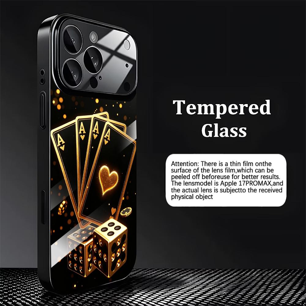 Golden playing card dice Tempe - Pc Case Tempered Glass ulasan dan harga