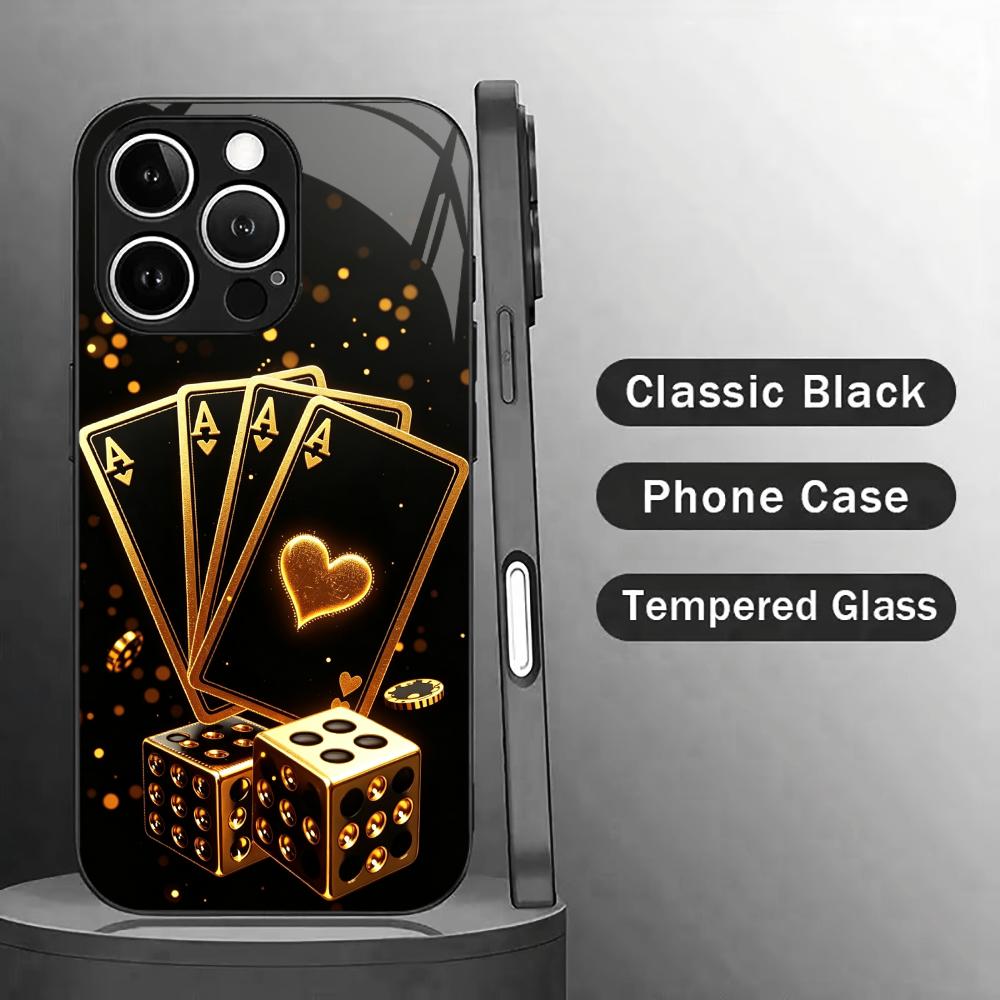 Golden playing card dice Tempe - Pc Case Tempered Glass ulasan dan harga