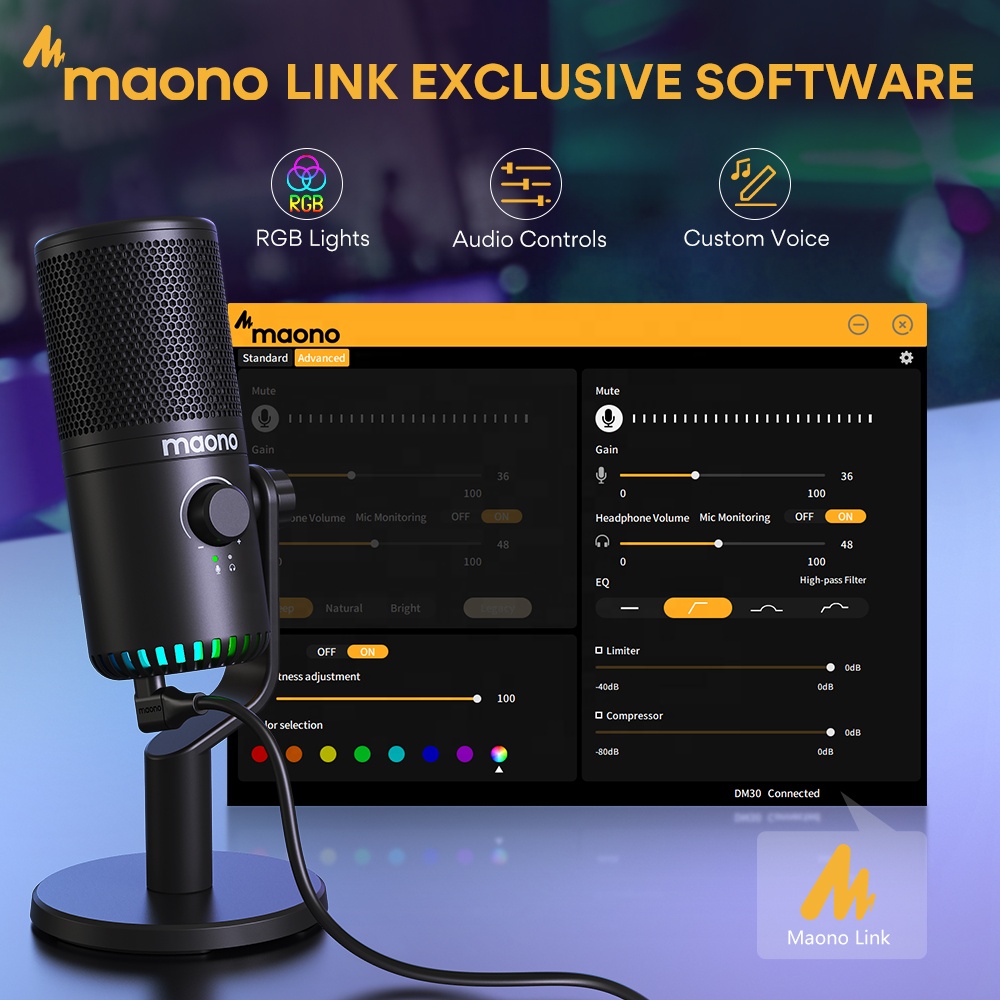 MAONO PC Programmable RGB Gami - Pc Gaming Youtube ulasan dan harga