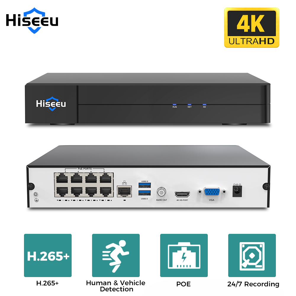 Hiseeu 8CH 4K PoE NVR Network  - Webcam 4K ulasan dan harga