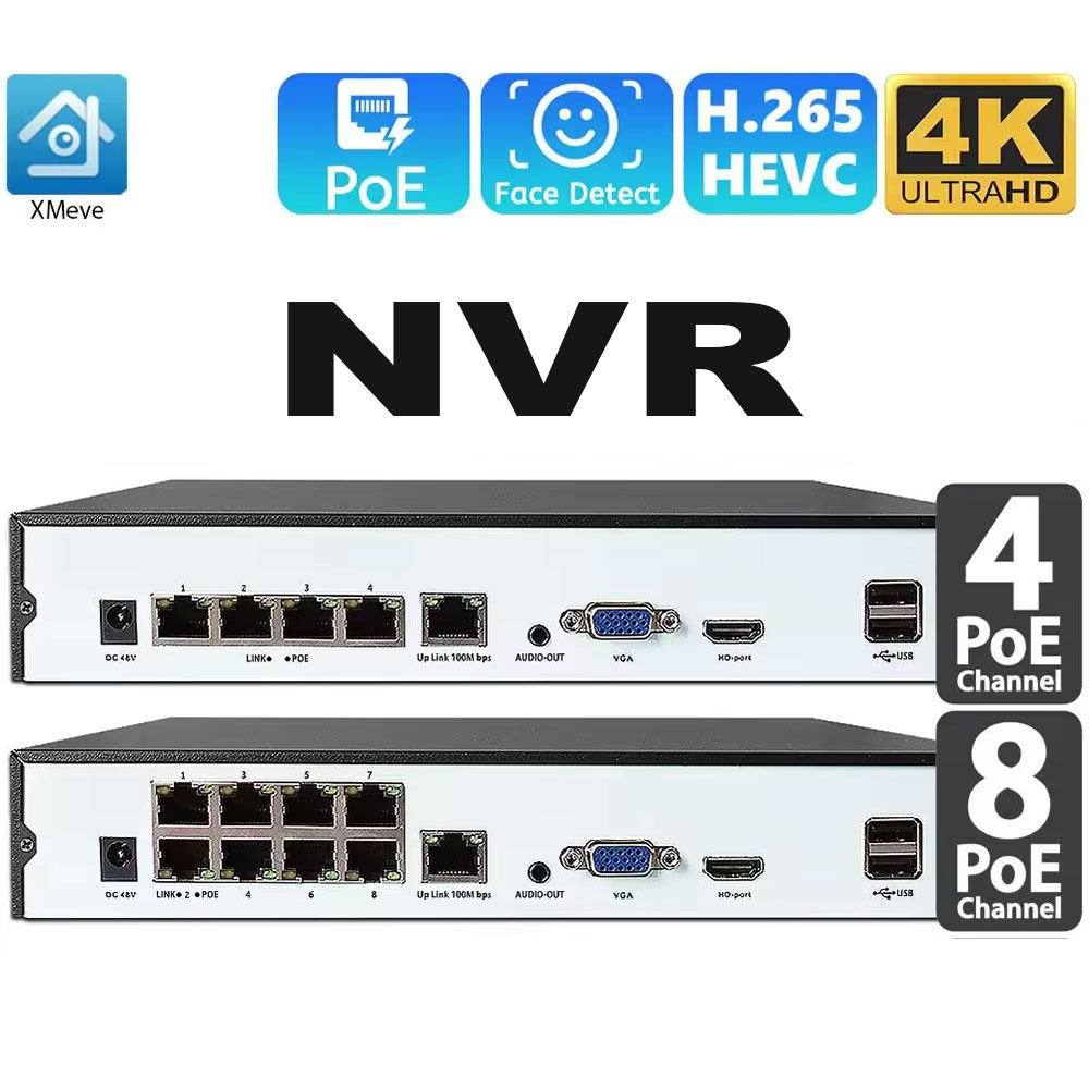 4CH 8CH 48v POE 4K NVR Onvif H - Webcam 4K ulasan dan harga