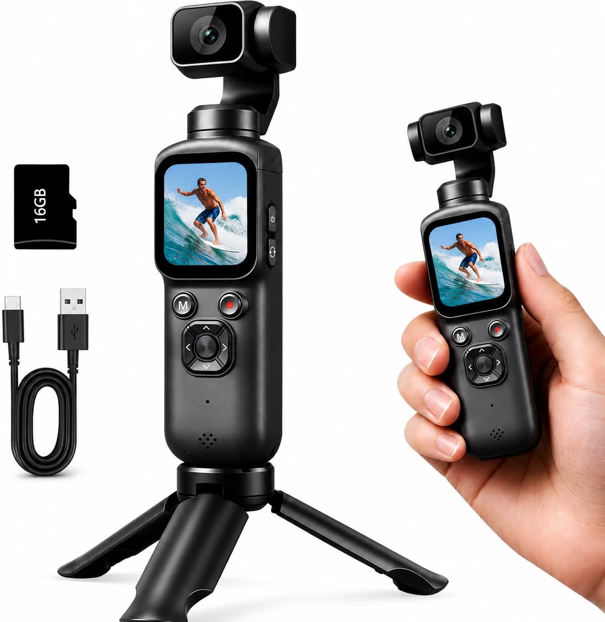 4K Handheld Gimbal Vlogging Ca - Webcam 4K ulasan dan harga