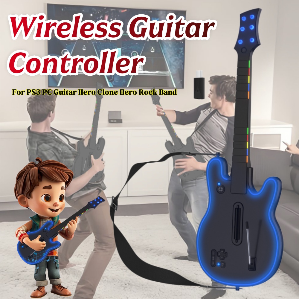 Wireless Guitar Controller wit - Joystick Pc Gaming ulasan dan harga