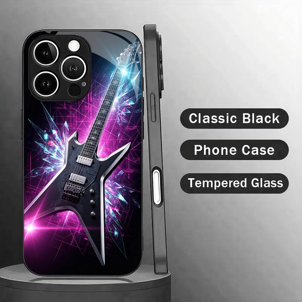 Musical guitar pattern Tempere - Pc Case Tempered Glass ulasan dan harga