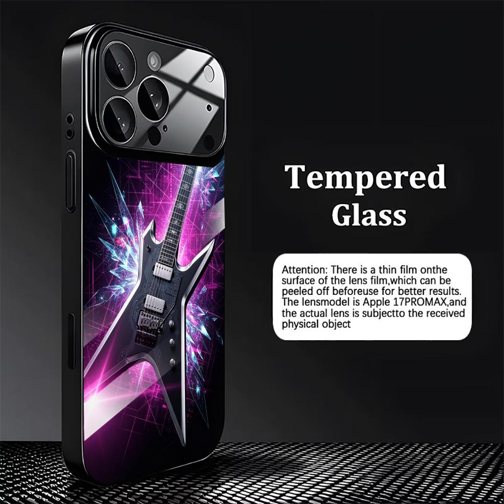 Musical guitar pattern Tempere - Pc Case Tempered Glass ulasan dan harga