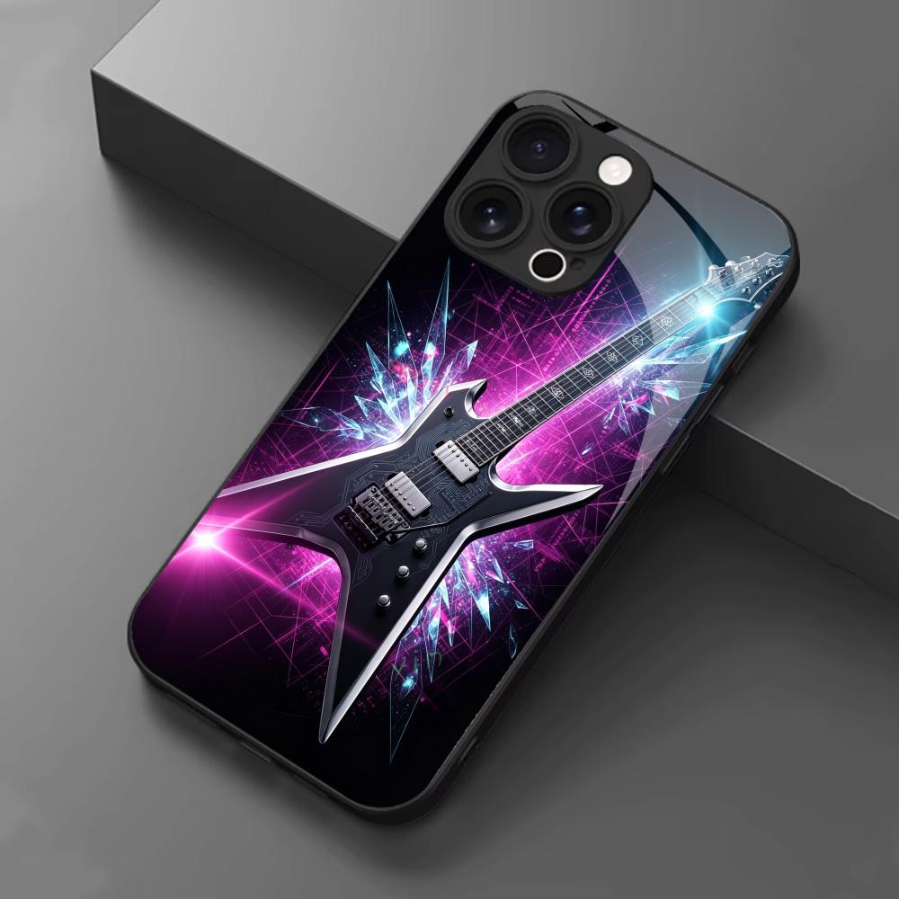 Musical guitar pattern Tempere - Pc Case Tempered Glass ulasan dan harga