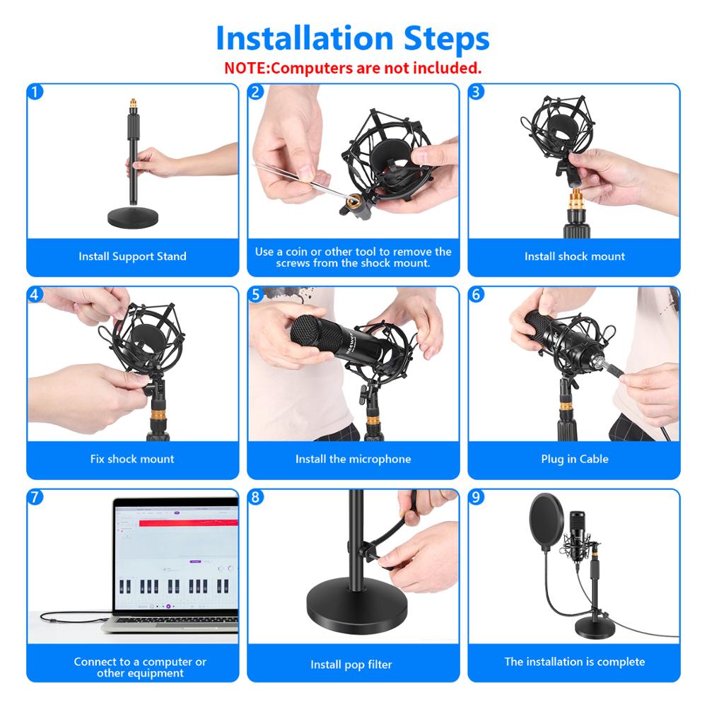 Neewer USB Microphone Kit-Plug - Pc Gaming Youtube ulasan dan harga