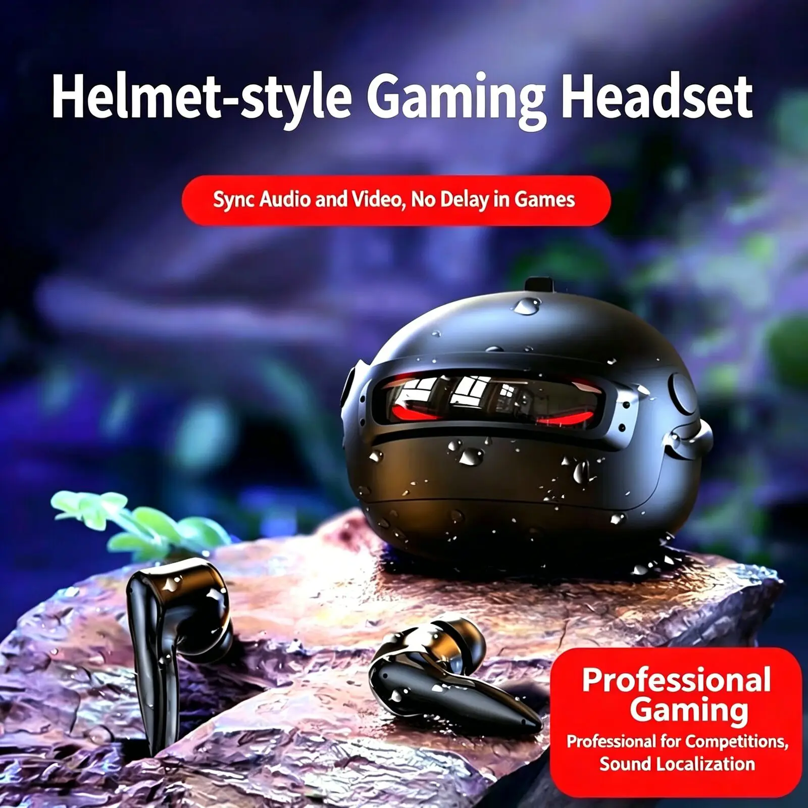 Helmet Style Gaming  Wireless  - Pc Gaming Earbuds ulasan dan harga