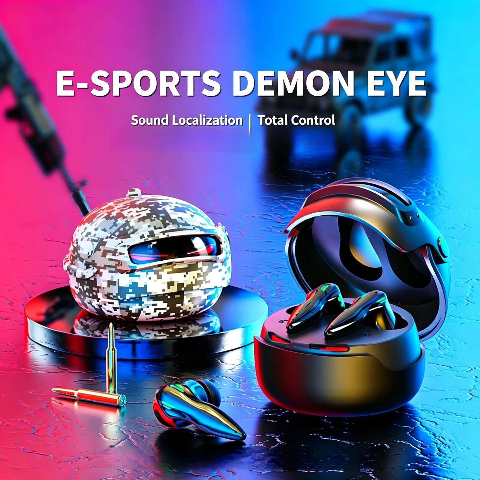 Helmet Style Gaming  Wireless  - Pc Gaming Earbuds ulasan dan harga