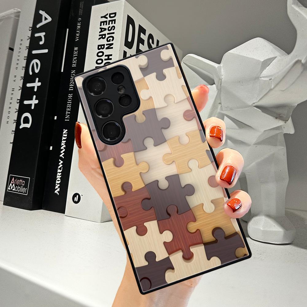 Couple puzzle patterns Phone C - Pc Case Tempered Glass ulasan dan harga