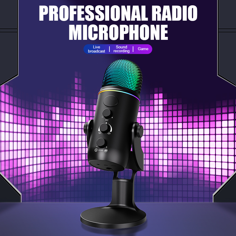 RGB USB Gaming Mic, Plug & Pla - Pc Gaming Youtube ulasan dan harga