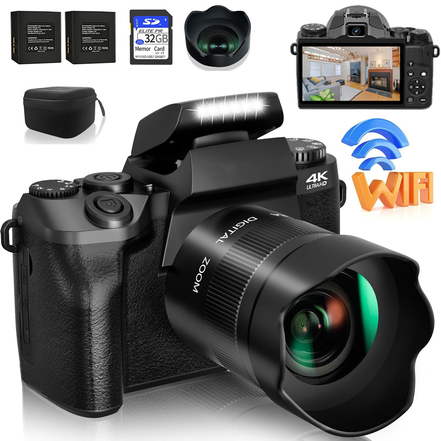 64MP Digital Camera SLR DSLR F - Webcam 4K ulasan dan harga